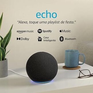 Echo com Alexa (4ª Geração): Com som premium e hub Zigbee de casa inteligente - Cor Preta